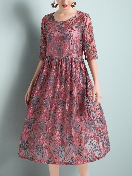 dark pink midi dress