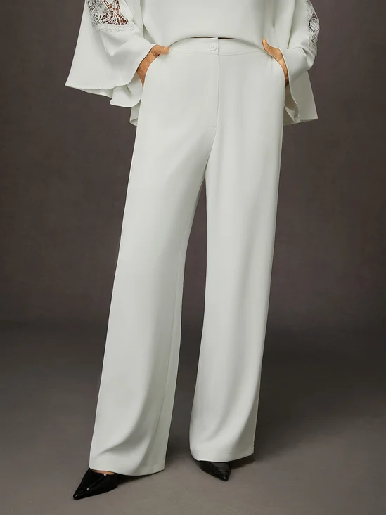 Solid Straight Leg Pants - Versatile Urban Trousers for Social Wear