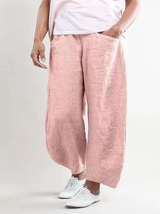 Casual Linen Wide Leg Pants