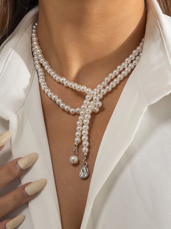 Vintage Trend Pearl Tassel Necklace