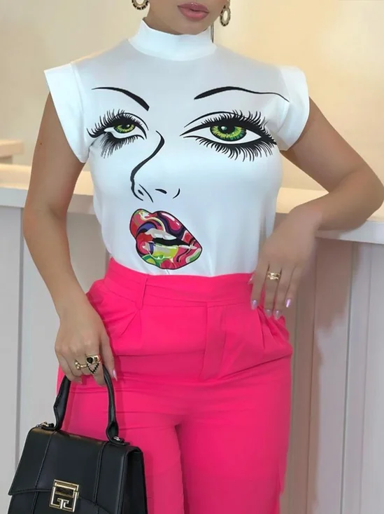 Urban Regular Fit Stand Collar Face Shirt