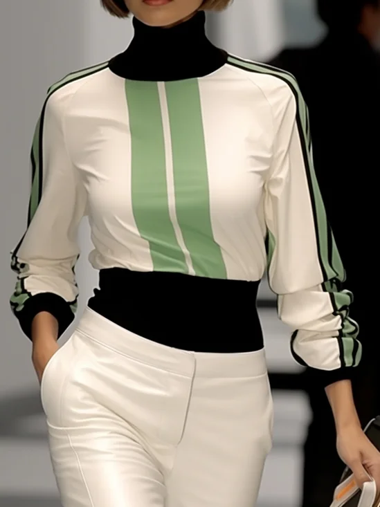 Jersey Urban Loose Striped Shirt