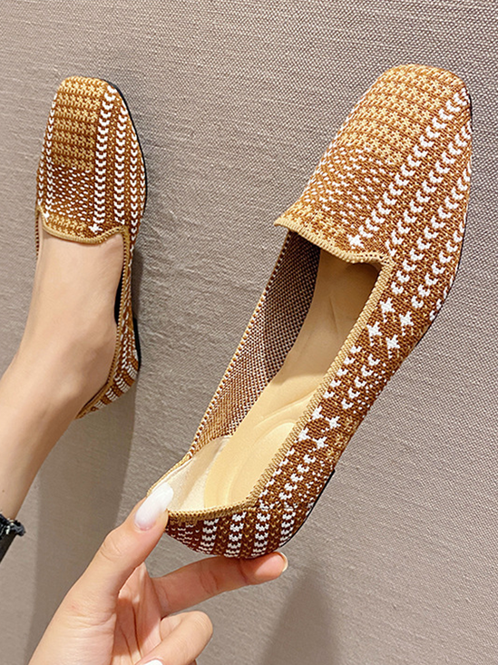 Casual Plain Weaving Material Shallow Shoes