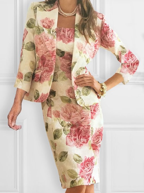 Floral Elegant Tight Strapless Midi Dress With No Belt