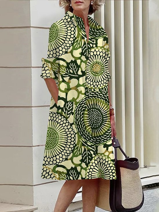 Daily Long Sleeve Regular Fit Urban Shirt Dress