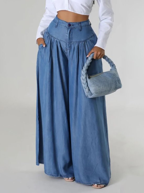 Long Regular Fit Denim Plain Urban Jeans