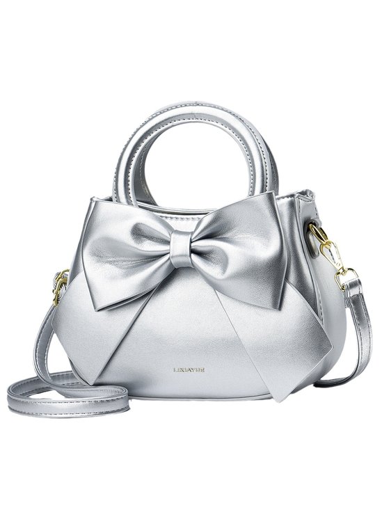 Elegant Bowknot Handbag Double Handle Satchel Bag