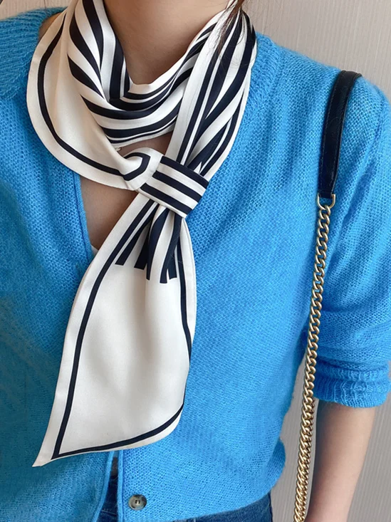 1pc Striped Neck Scarf For Daily Decoration