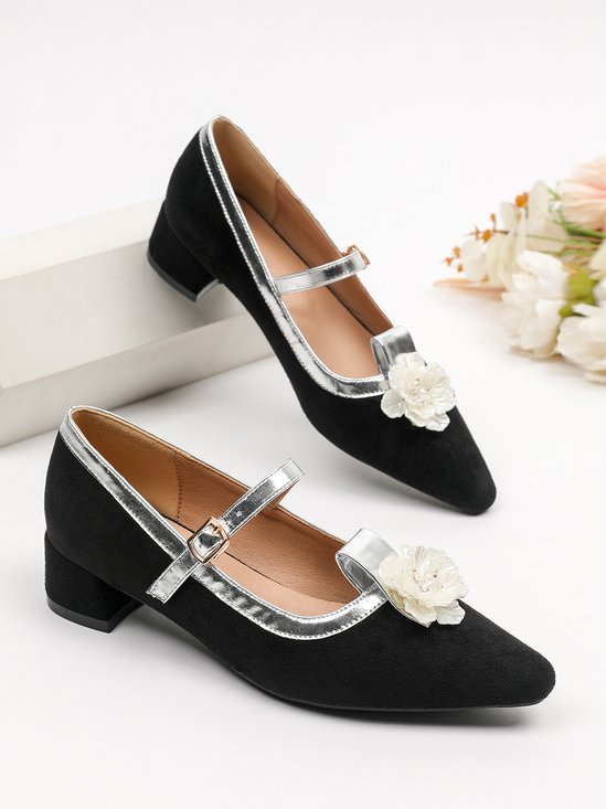 Elegant Flower Adjustable Buckle Mary Jane Shoes