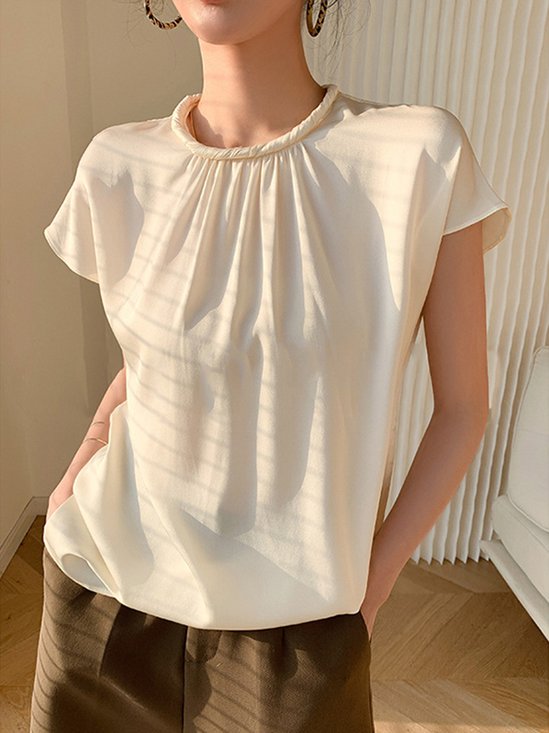Short Sleeve Elegant Plain Regular Fit Shirt