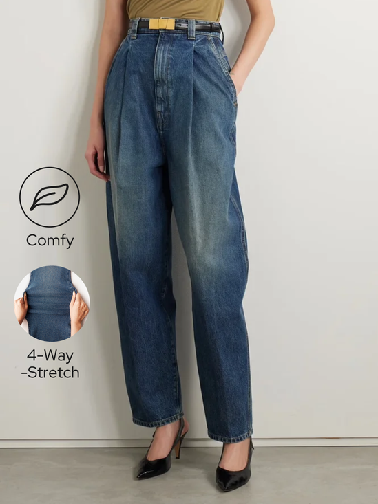 Better Basics Vintage Wash High-Stretch Tapered Jeans