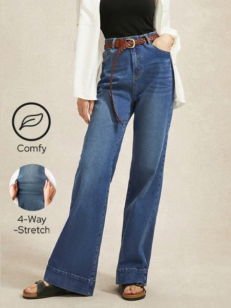 Better Basics Comfy High-Stretch Wide Leg Jeans