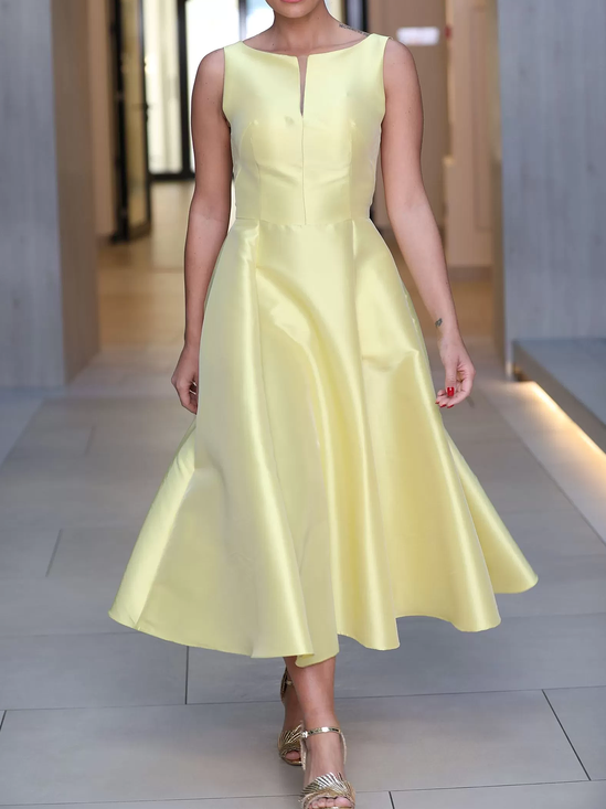 Regular Fit Sleeveless Elegant X-Line Maxi Dress