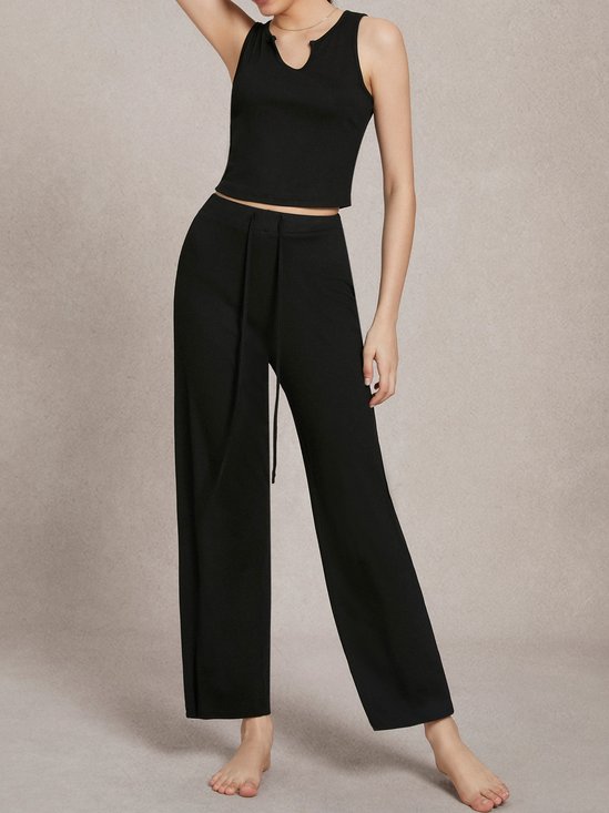 High-Elasticity Fitted Two-Piece Set