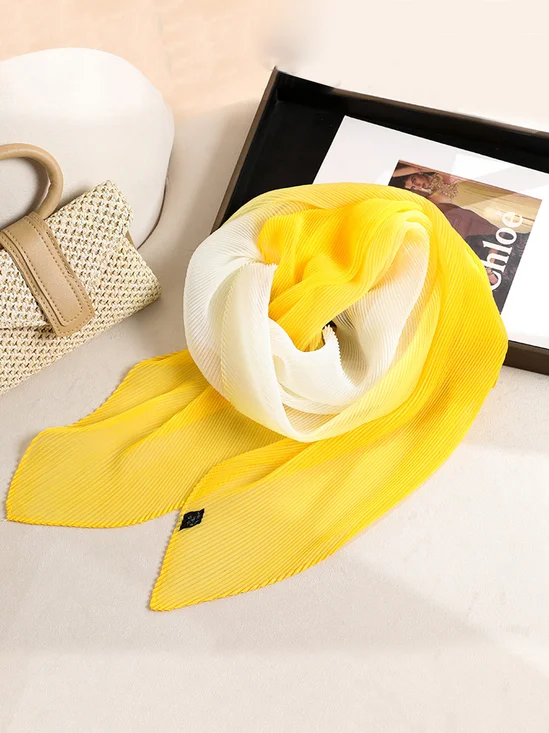 Casual Color-block Pleated Breathable Scarf