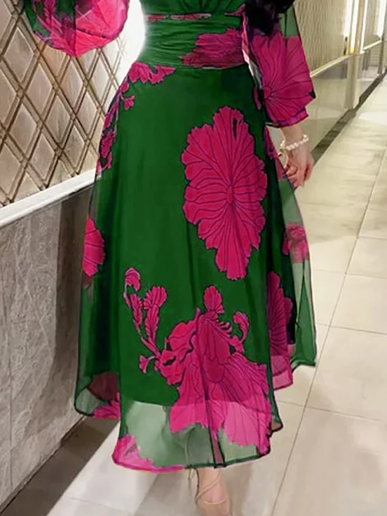 Elegant Floral A-line Skirt