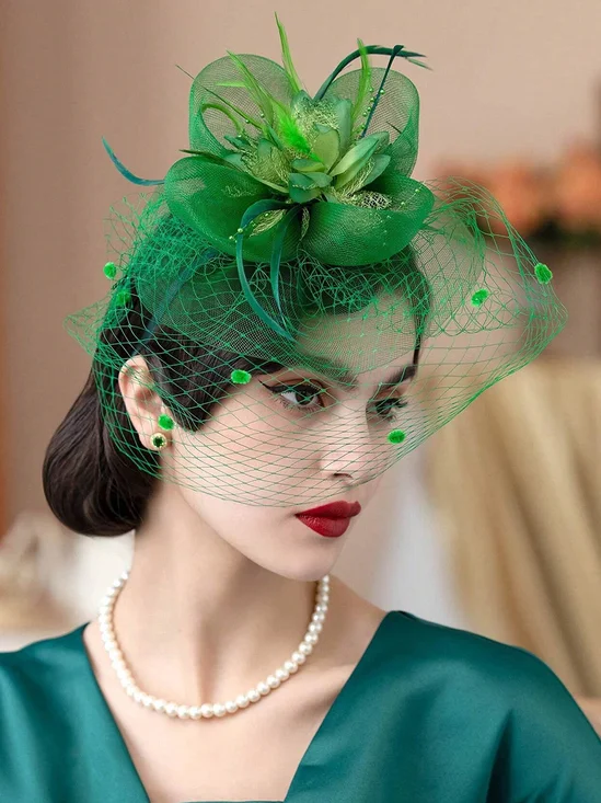 20s Retro Gatsby Style Faux Feather Mesh Hair Hoop Elegant Headwear