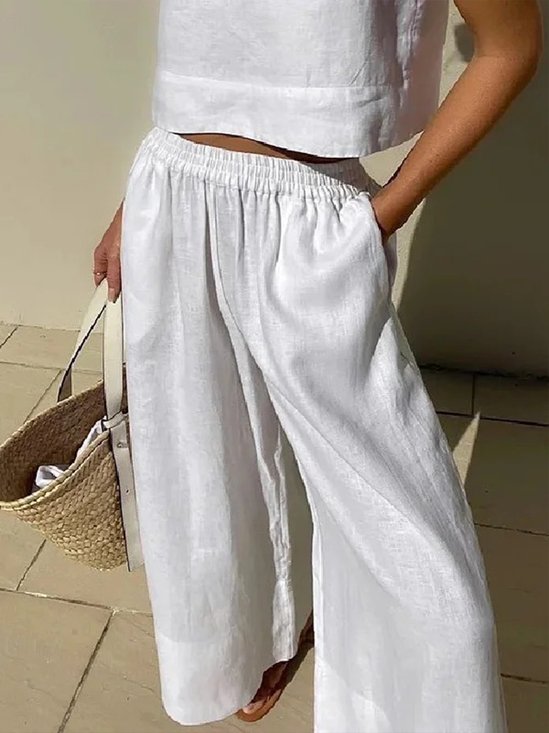 Casual Linen Fashion Wide Leg Pants