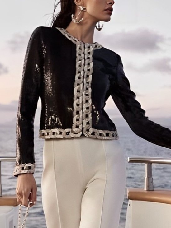 Basic Long Sleeve Plain Outerwear main image 1