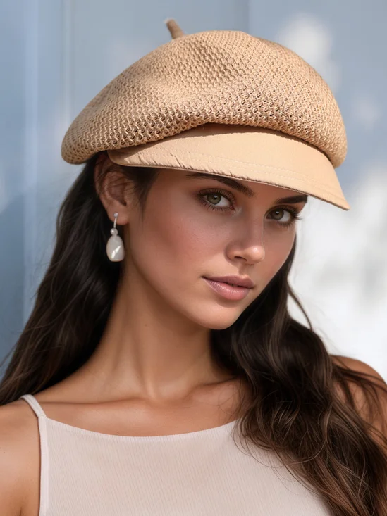 Daily Plain Hollow Mesh Beret