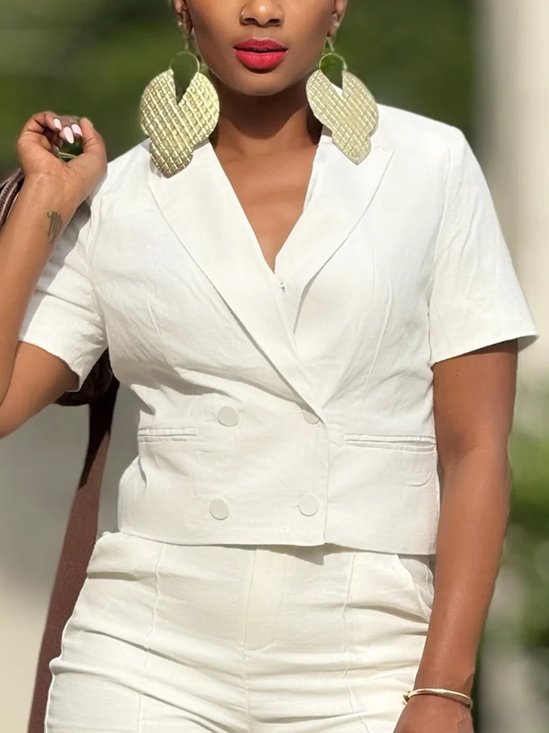 Urban Plain Lapel Collar Blazer