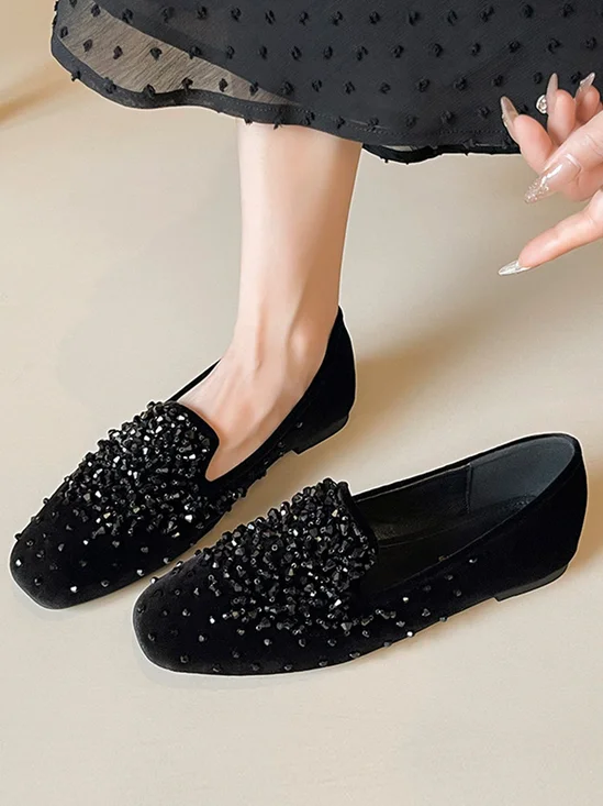 Plain Velvet All Season Loafers
