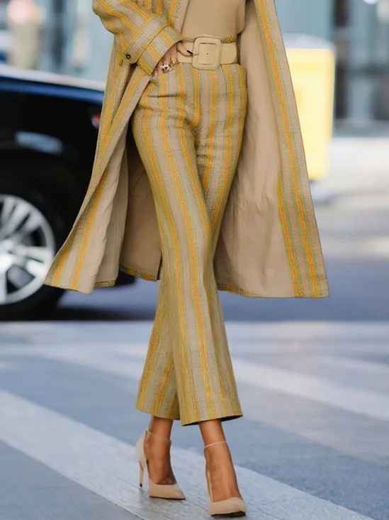 Casual Striped Printing Straight Pants