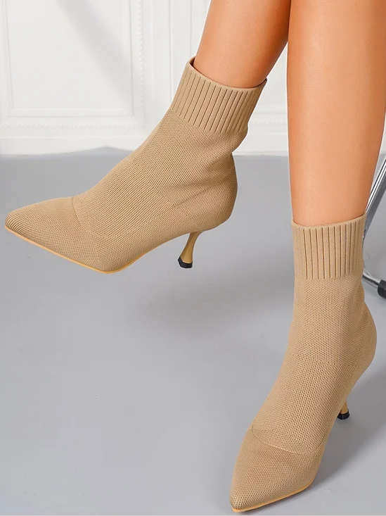 Urban Plain Autumn Mesh Fabric Fashion Boots