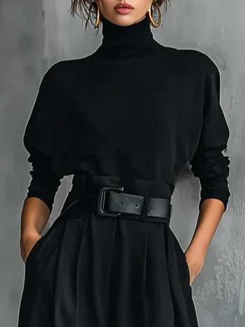Urban Plain Turtleneck Sweater