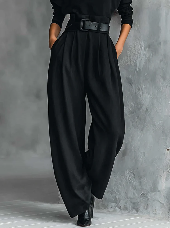 Urban Plain Fashion Pants No Belt