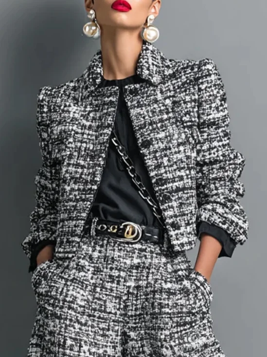 Urban Color Block Shawl Collar Jacket