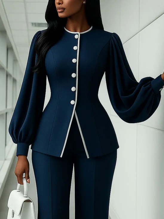 Urban Plain Piping Crew Neck Shirt