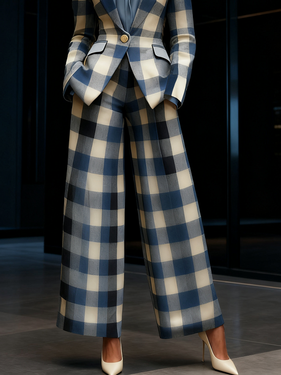 Urban Plaid Straight Pants