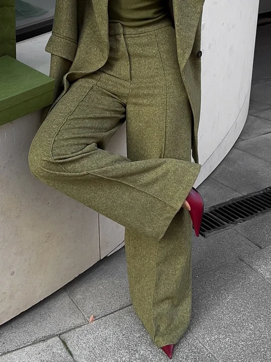 Urban Plain Fashion Straight Pants