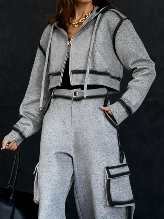 Casual Gradient Pattern Hooded Jacket