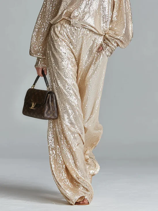 Casual Plain Straight Pants