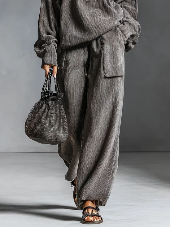 Casual Plain Straight Pants