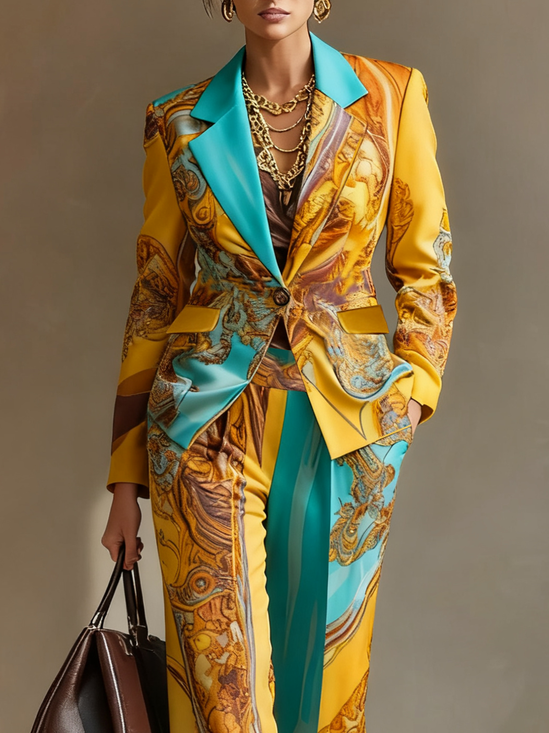 Urban 3D Printing Lapel Collar Blazer