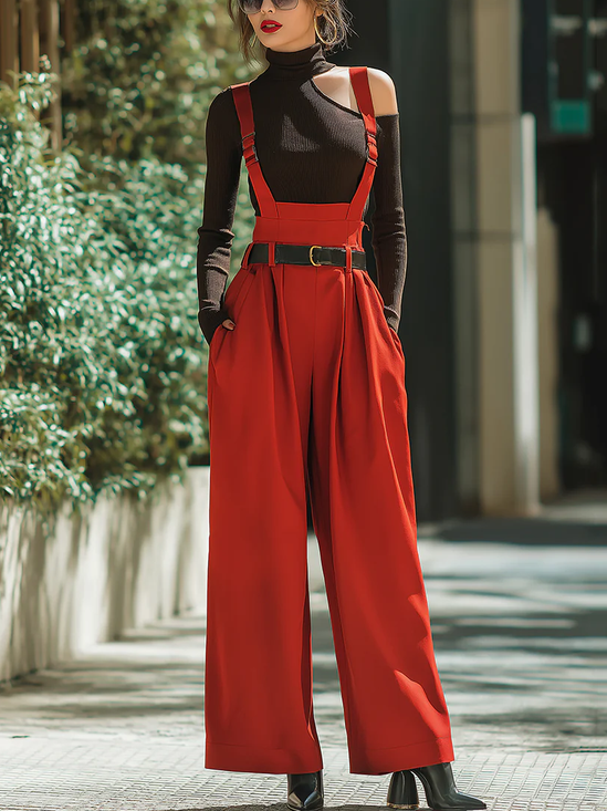 Urban Pockets Plain Overall Bib Pants