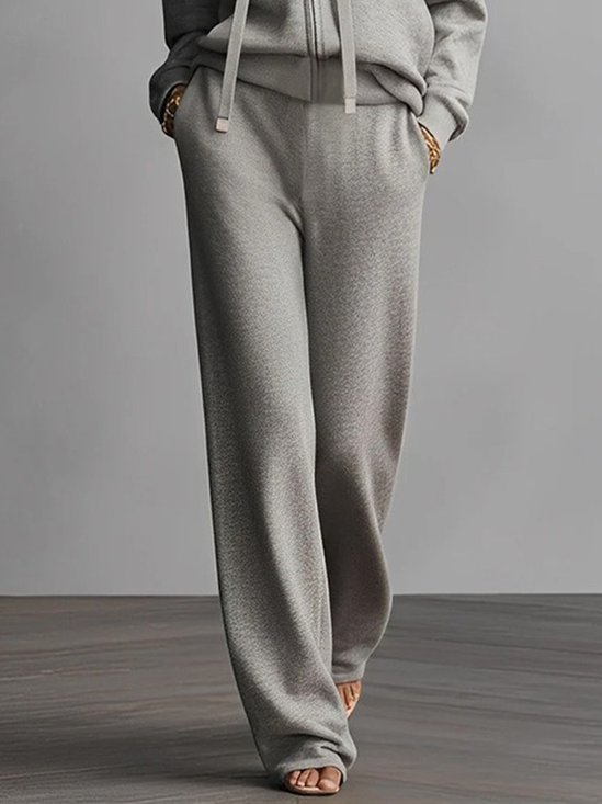 Casual Plain Straight Pants
