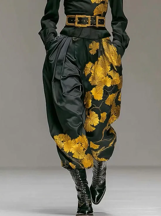 Urban Floral Ankle Banded Pants