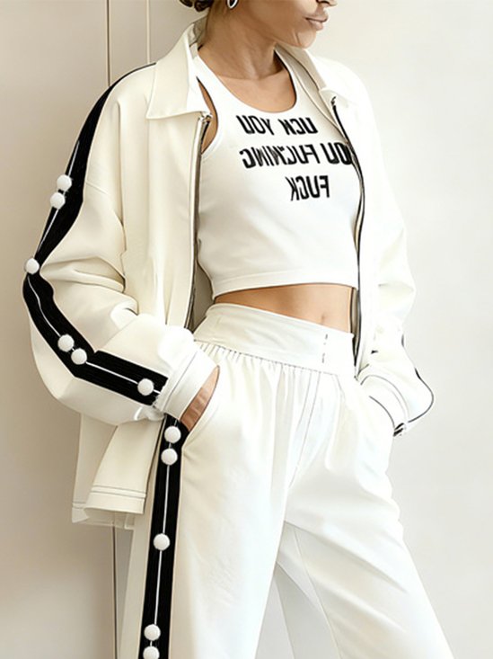 Casual Color Block Shawl Collar Jacket