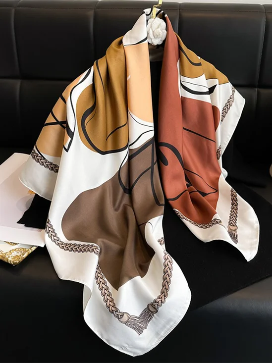 Urban Geometric Silk Scarf