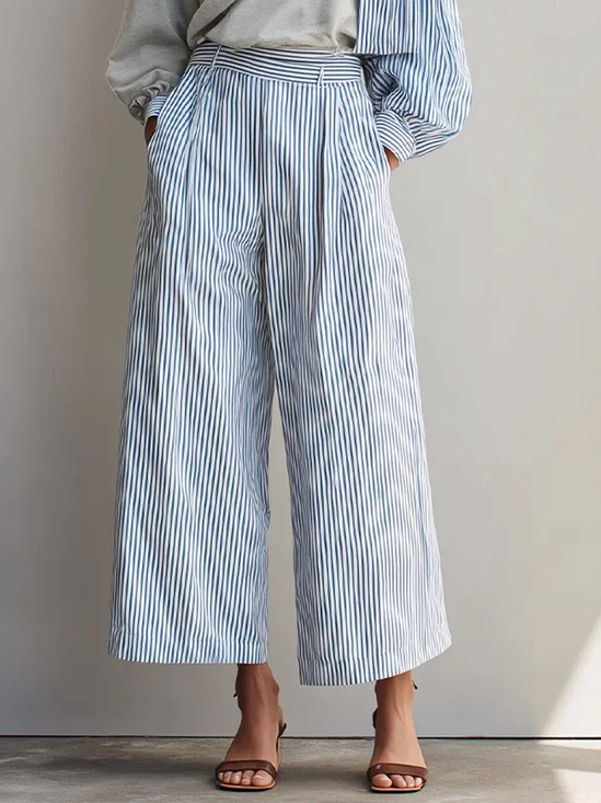 Urban Striped  Fashion Wide Leg Pants