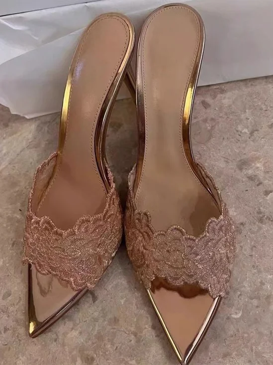 Elegant Lace Peep-Toe Sandals