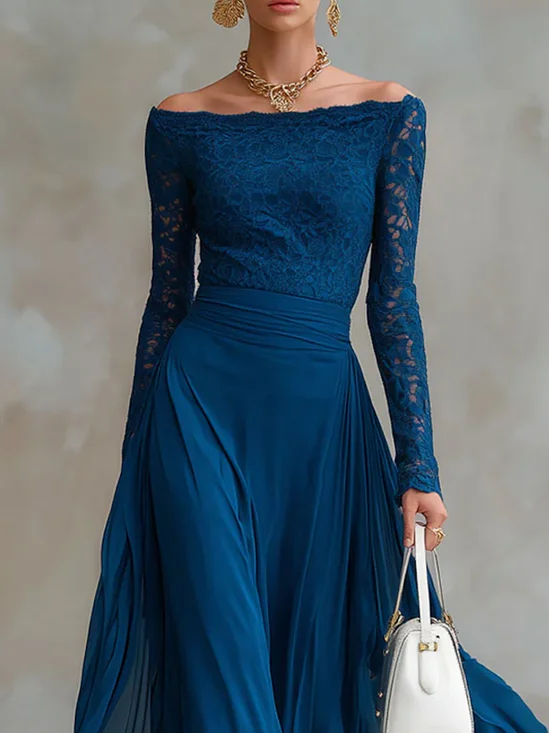 Lace Elegant Cold Shoulder Blouse