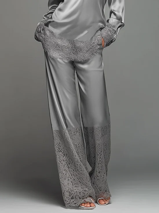 Urban Plain Split Joint Straight Pants