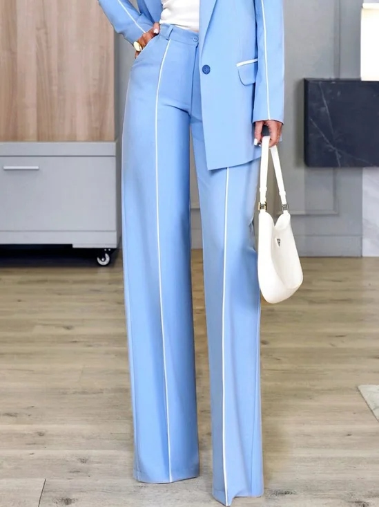 Urban Plain Binding Fashion Straight Pants