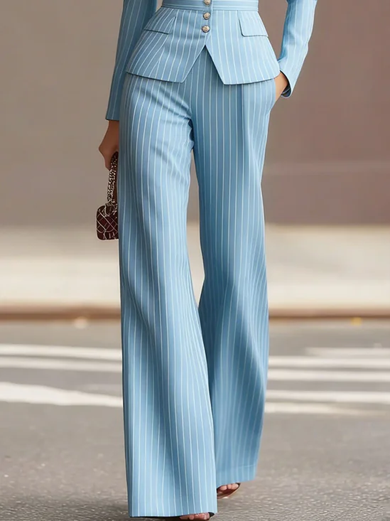 Urban Striped Printing Straight Pants