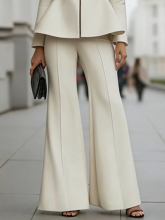 Urban Plain Fashion Flare Pants